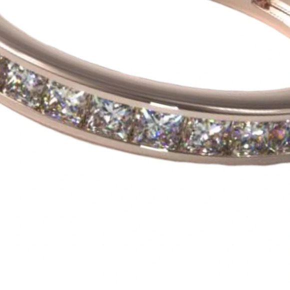 Fashion faux  diamonds Rose gold tone round ring - Picture 1 of 6